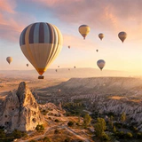 Hot air balloon landscape sample photo for trying the collage editor.